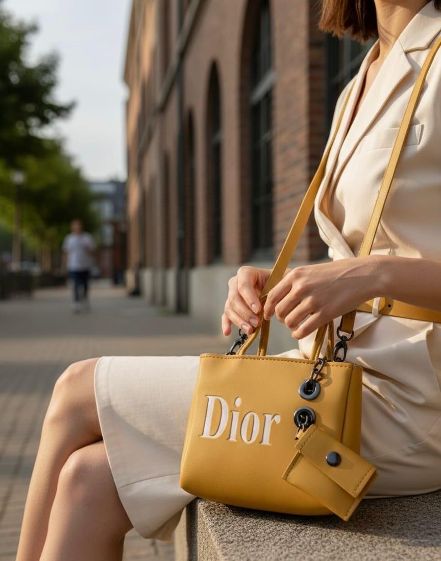 Dior Soft Shopping leather handbag - Mustard