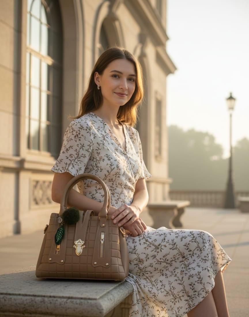 Tote Bag Purse - Beige