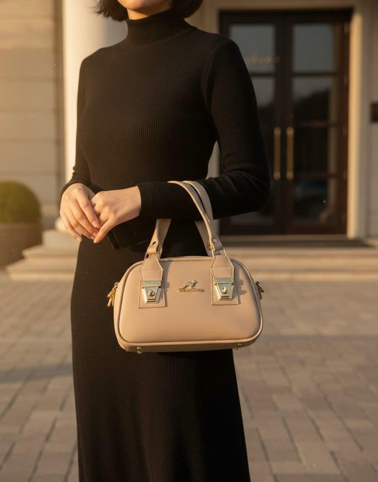 Barrel Handbag - Beige