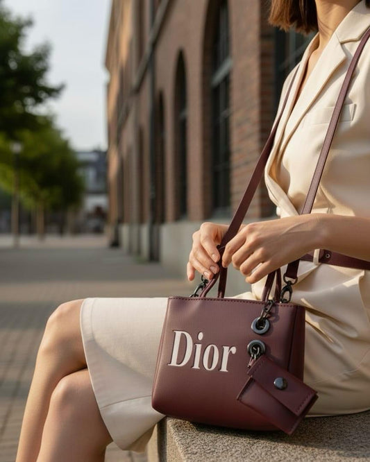 Dior Soft Shopping leather handbag - Maroon