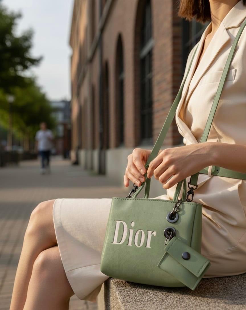 Dior Soft Shopping leather handbag - Sage Green