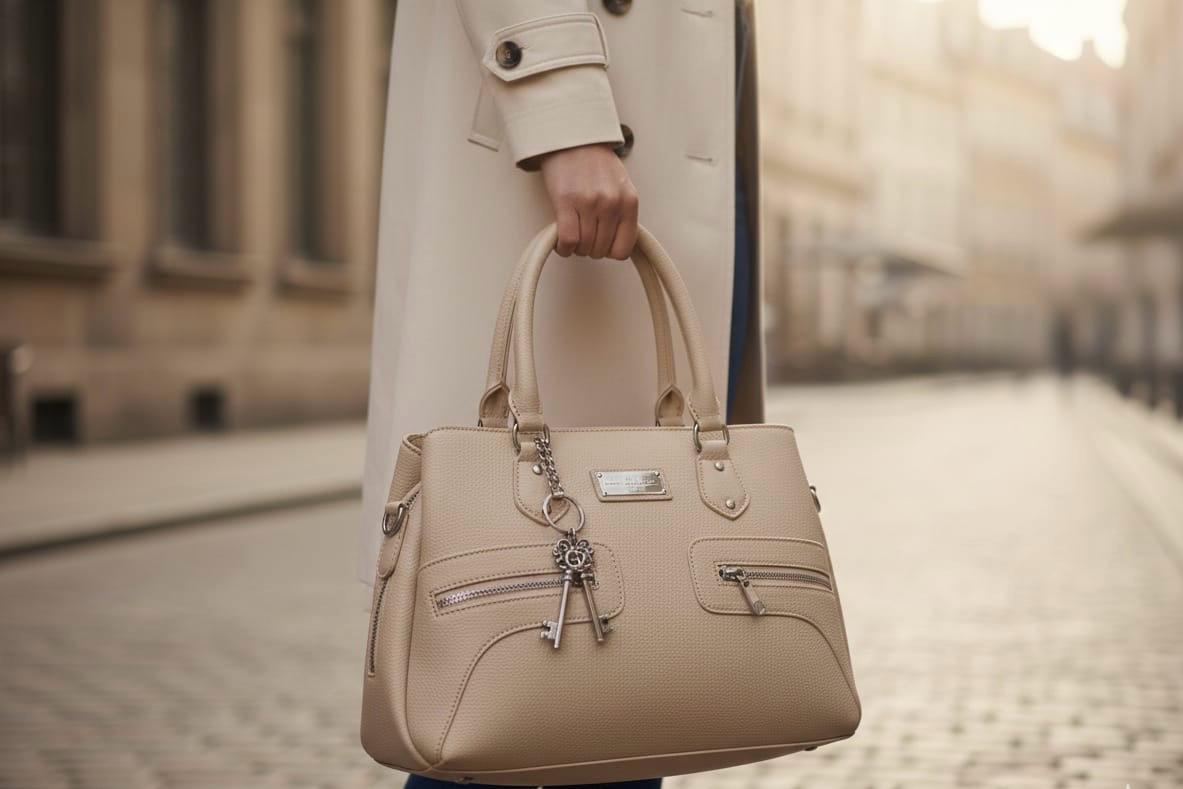 Beige Formal Hand Bag
