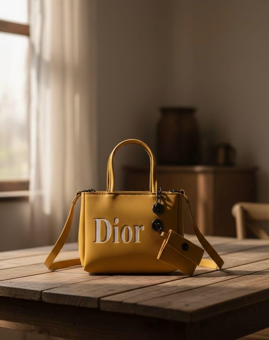 Dior Soft Shopping leather handbag - Mustard