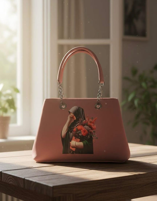 Hijab Art Canvas Handbag - Peach