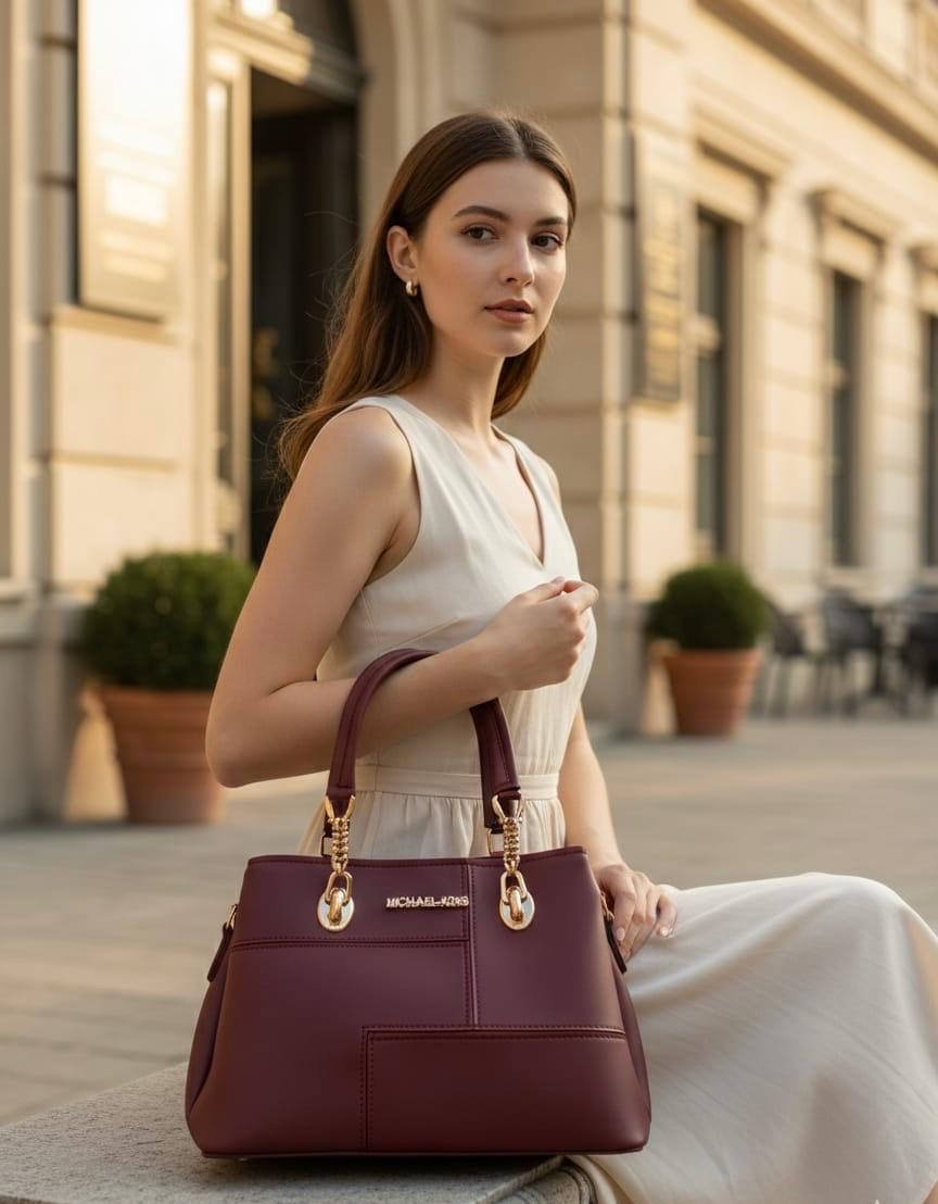 Michael Kors Merlot leather handbag - Maroon