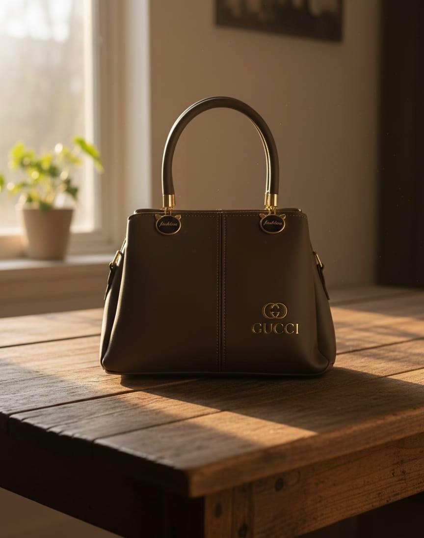 Gucci-Branded Top-Handle Satchel - Brown