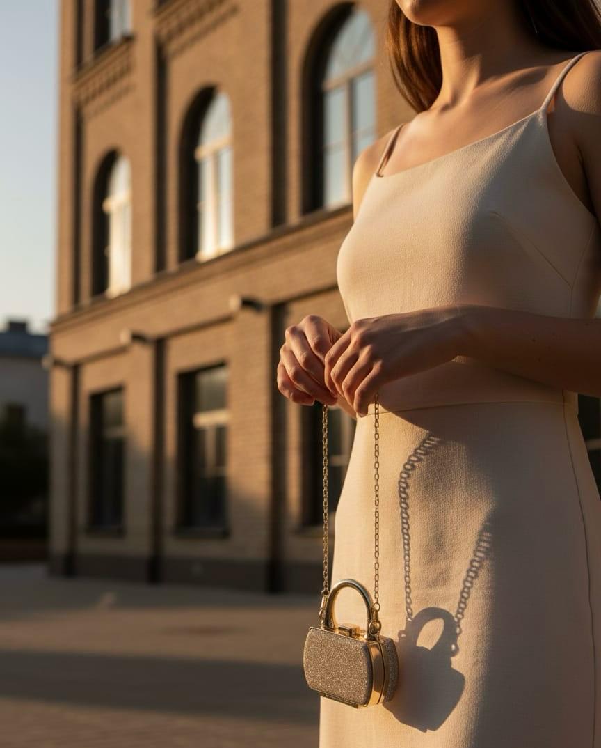 Silver Shimmering Evening Clutch